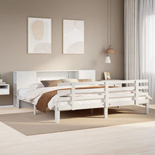 Bed Met Boekenkast Zonder Matras Grenenhout 200 x 200 cm Wit