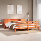 Bed met boekenkast zonder matras grenenhout wasbruin 180x200 cm