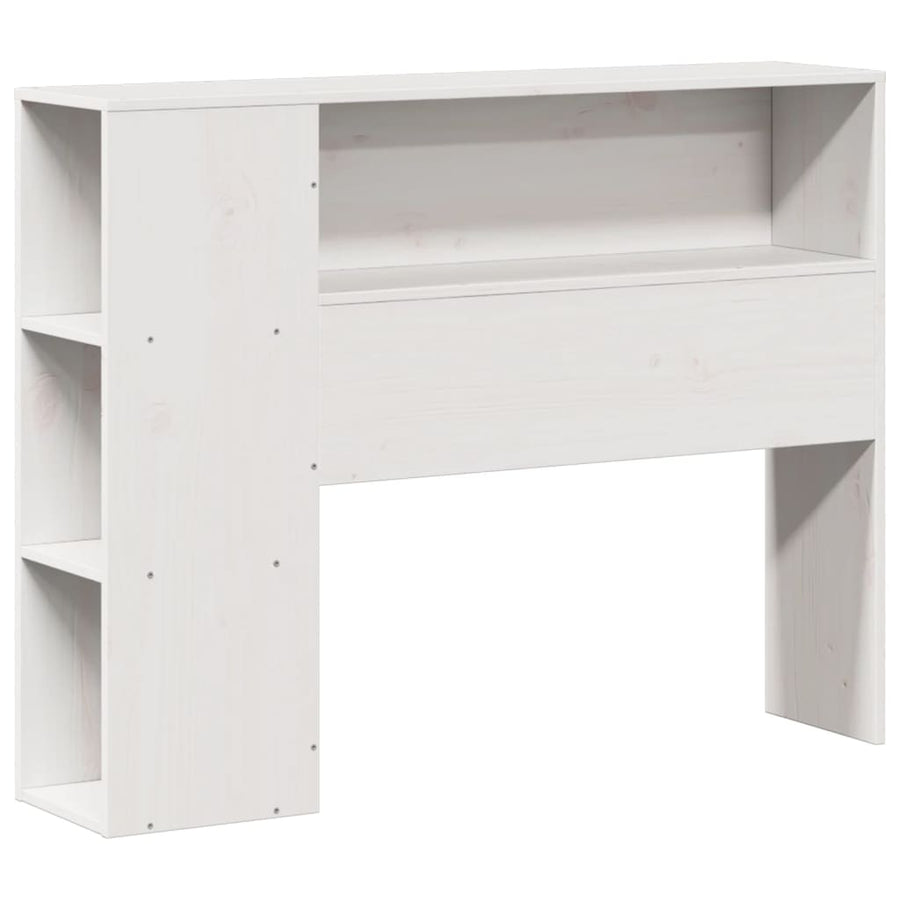 Bed met boekenkast zonder matras grenenhout wit 75x190 cm