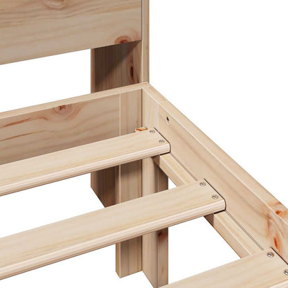 Bed met boekenkast zonder matras massief grenenhout 90x190 cm