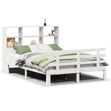 Bed Met Boekenkast Zonder Matras Grenenhout Wit 120X190 Cm