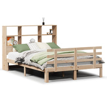 Bed met boekenkast zonder matras massief grenenhout 140x190 cm