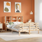 Bed met boekenkast zonder matras massief grenenhout 140x190 cm