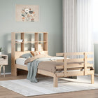 Bed met boekenkast zonder matras massief grenenhout 100x200 cm