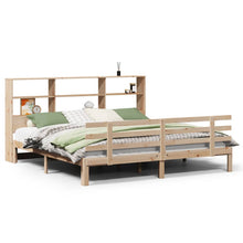 Bed met boekenkast zonder matras massief grenenhout 180x200 cm