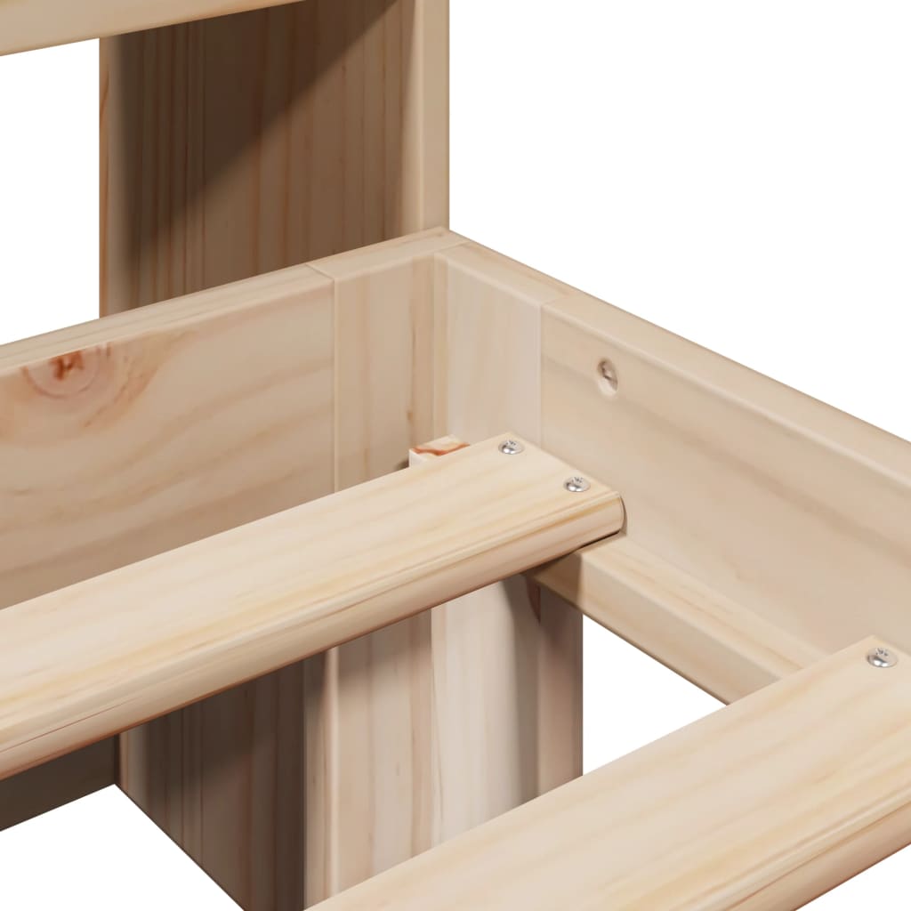 Bed met boekenkast zonder matras massief grenenhout 180x200 cm