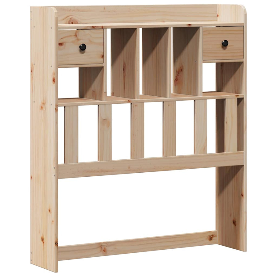 Bed met boekenkast zonder matras massief grenenhout 75x190 cm
