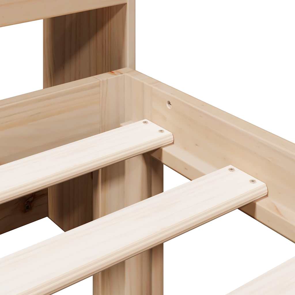 Bed met boekenkast zonder matras massief grenenhout 75x190 cm