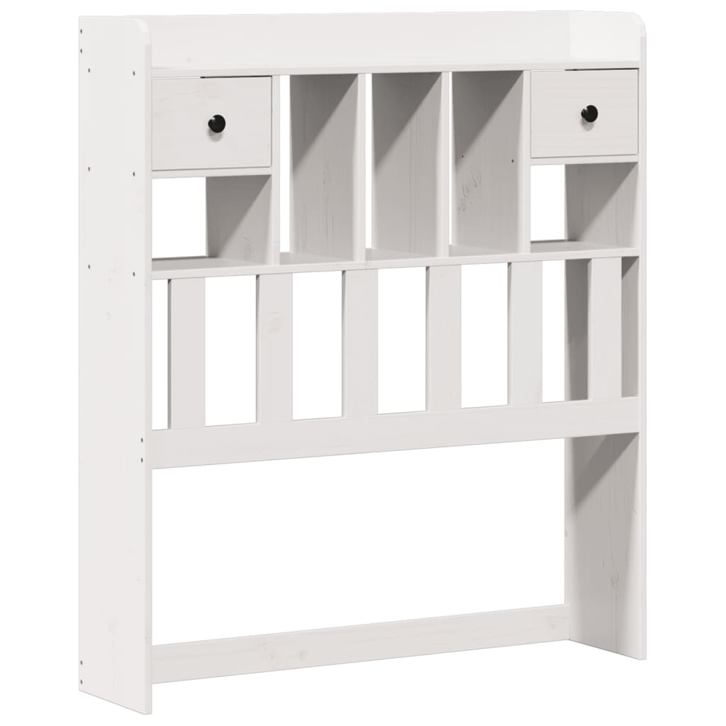 Bed met boekenkast zonder matras grenenhout wit 90x200 cm