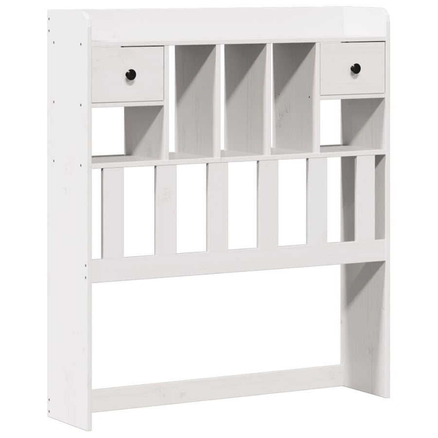 Bed met boekenkast zonder matras grenenhout wit 90x200 cm
