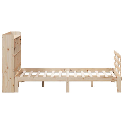 Bed met boekenkast zonder matras massief grenenhout 140x200 cm