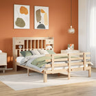 Bed met boekenkast zonder matras massief grenenhout 140x200 cm