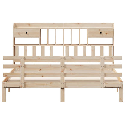 Bed met boekenkast zonder matras massief grenenhout 180x200 cm