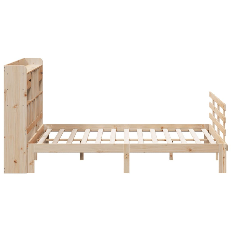 Bed met boekenkast zonder matras massief grenenhout 180x200 cm