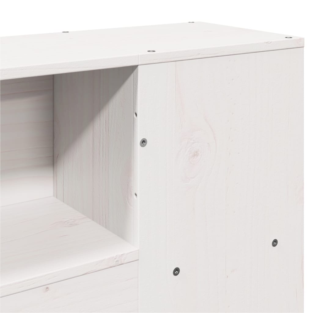 Bed met boekenkast zonder matras grenenhout wit 120x200 cm