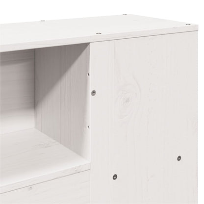 Bed met boekenkast zonder matras grenenhout wit 140x190 cm
