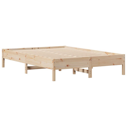 Bed met boekenkast zonder matras massief grenenhout 135x190 cm