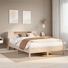 Bed met boekenkast zonder matras massief grenenhout 135x190 cm