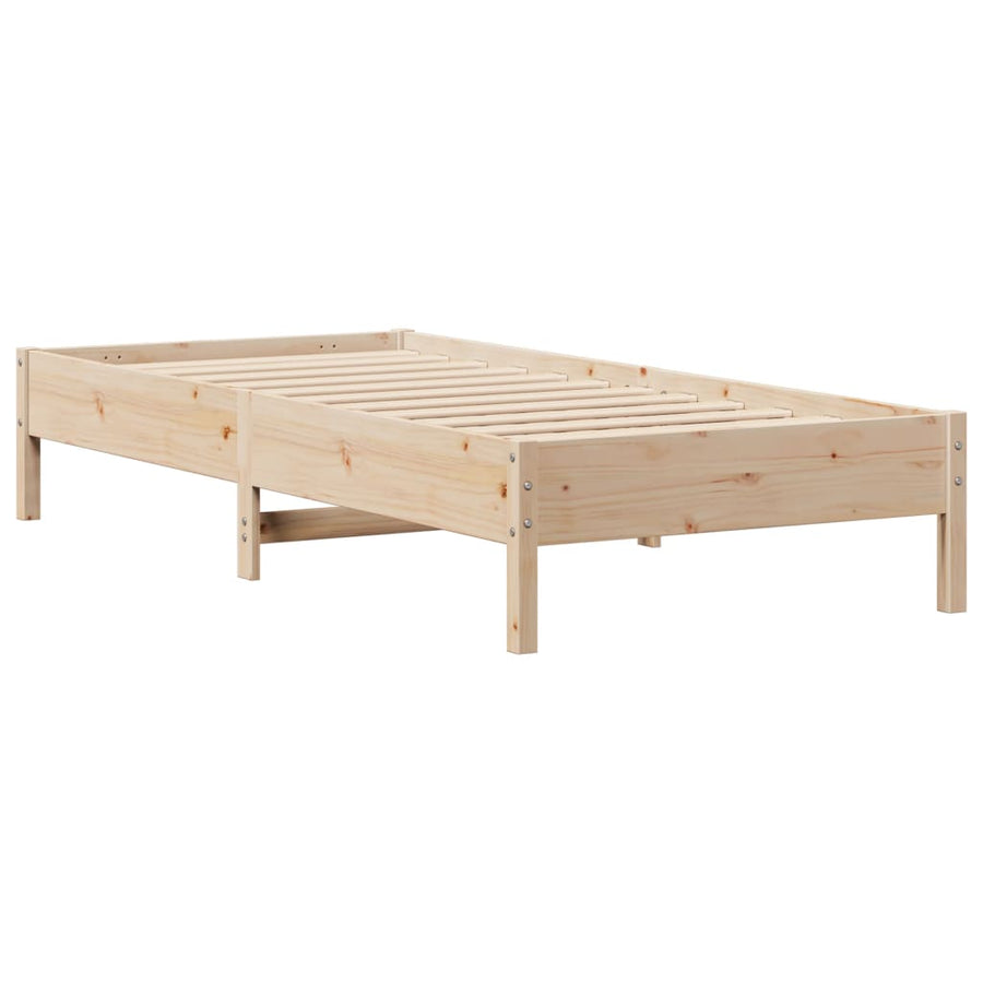 Bed met boekenkast zonder matras massief grenenhout 75x190 cm
