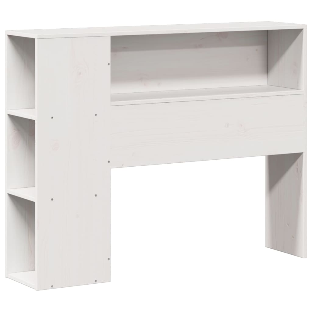 Bed met boekenkast zonder matras grenenhout wit 75x190 cm