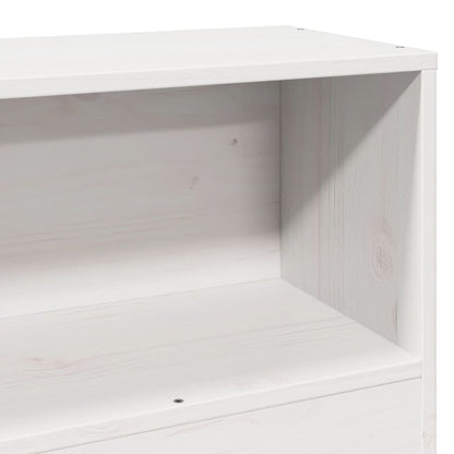 Bed met boekenkast zonder matras grenenhout wit 75x190 cm