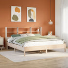 Bed met boekenkast zonder matras massief grenenhout 200x200 cm