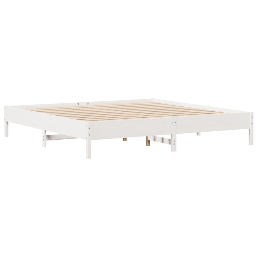 Bed met boekenkast zonder matras grenenhout wit 180x200 cm