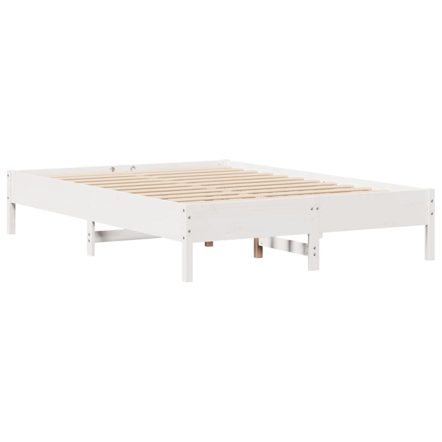 Bed met boekenkast zonder matras grenenhout wit 160x200 cm