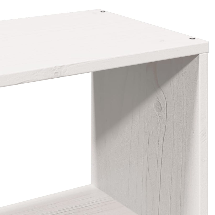 Bed met boekenkast zonder matras grenenhout wit 160x200 cm