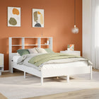 Bed met boekenkast zonder matras grenenhout wit 120x200 cm