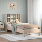 Bed met boekenkast zonder matras massief grenenhout 100x200 cm