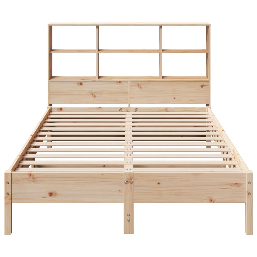 Bed met boekenkast zonder matras massief grenenhout 120x190 cm