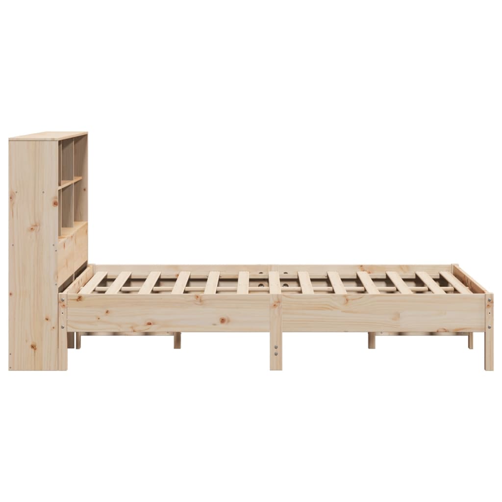 Bed met boekenkast zonder matras massief grenenhout 120x190 cm