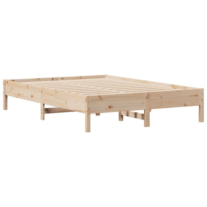 Bed met boekenkast zonder matras massief grenenhout 120x190 cm