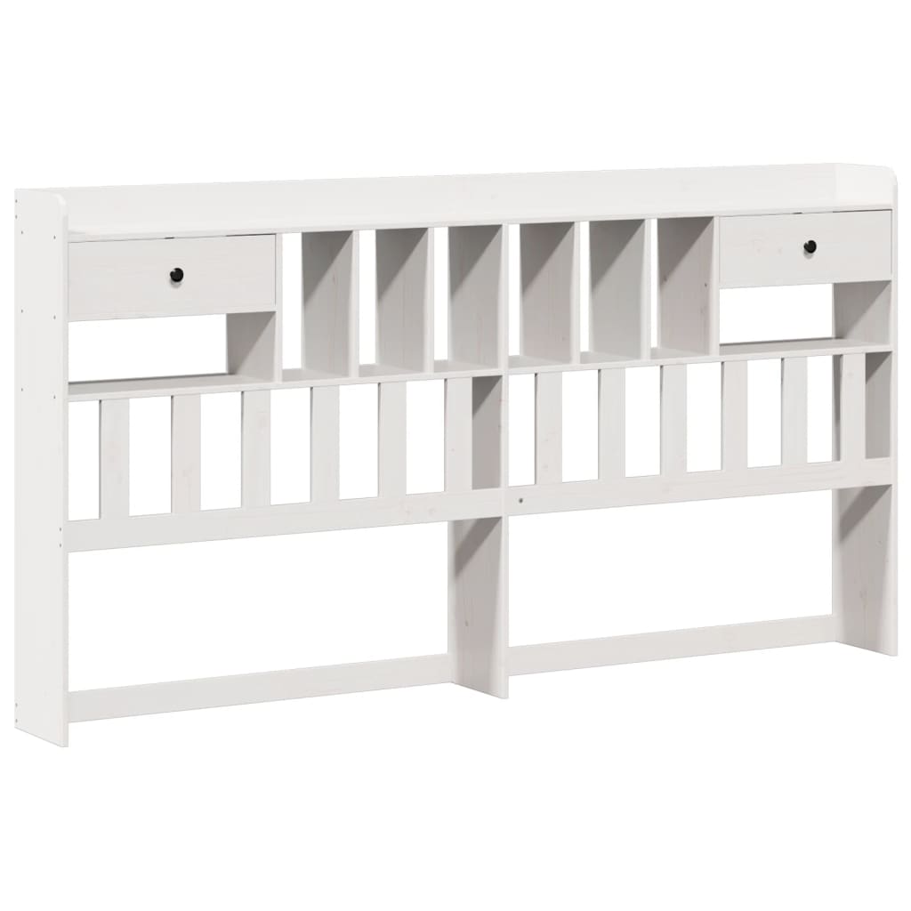 Bed met boekenkast zonder matras grenenhout wit 180x200 cm