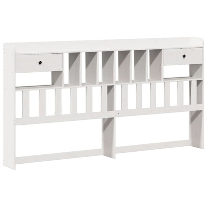 Bed met boekenkast zonder matras grenenhout wit 180x200 cm