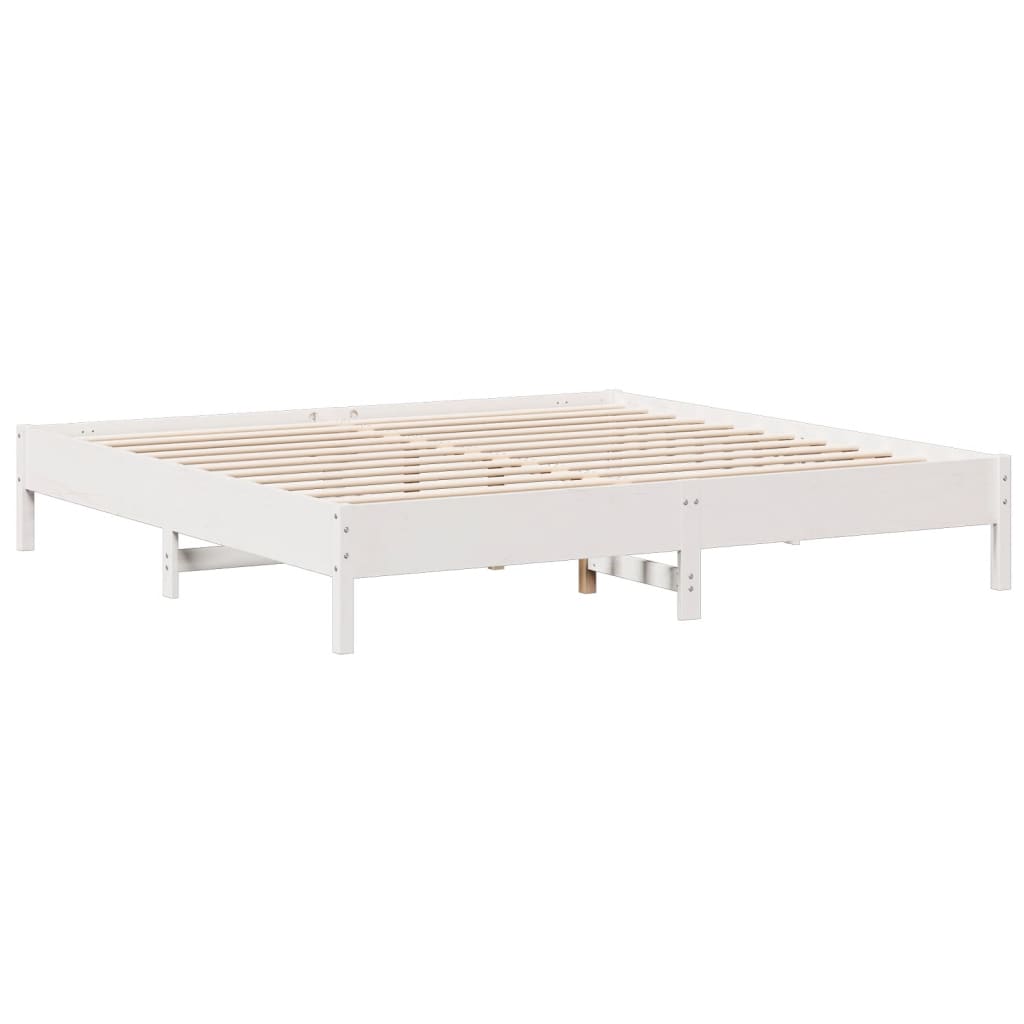 Bed met boekenkast zonder matras grenenhout wit 180x200 cm