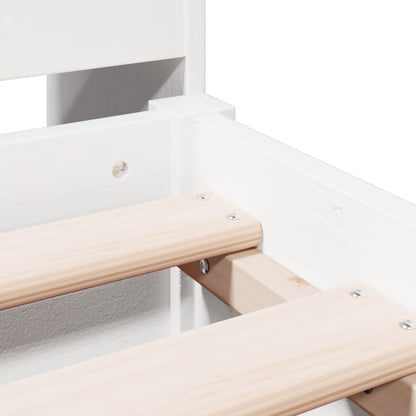 Bed met boekenkast zonder matras grenenhout wit 150x200 cm