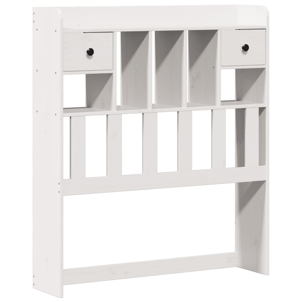 Bed met boekenkast zonder matras grenenhout wit 90x200 cm