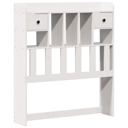 Bed met boekenkast zonder matras grenenhout wit 90x200 cm