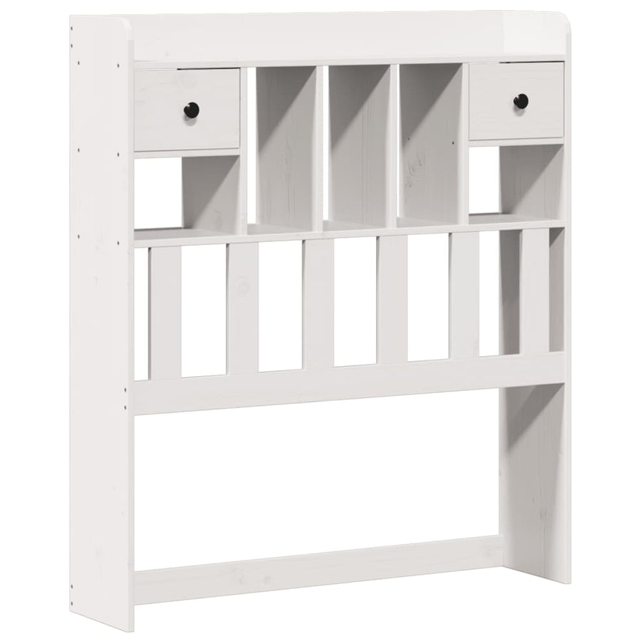 Bed met boekenkast zonder matras grenenhout wit 90x200 cm
