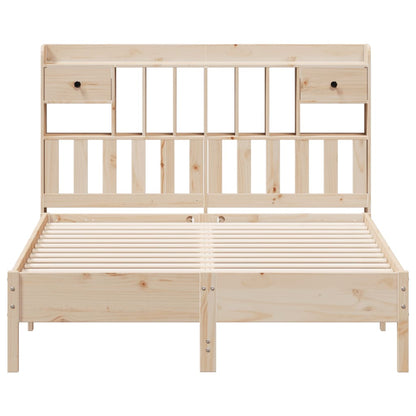 Bed met boekenkast zonder matras massief grenenhout 140x190 cm
