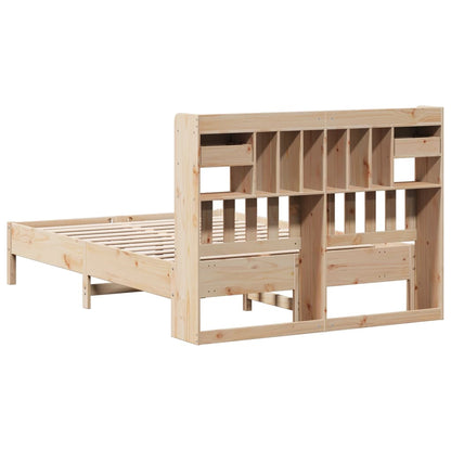 Bed met boekenkast zonder matras massief grenenhout 140x190 cm