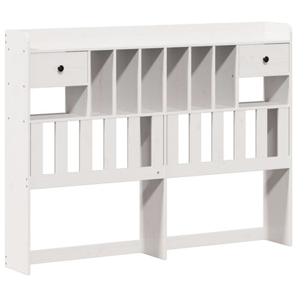 Bed met boekenkast zonder matras grenenhout wit 135x190 cm