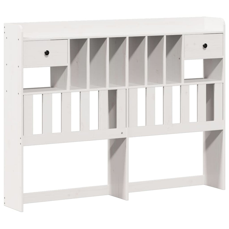 Bed met boekenkast zonder matras grenenhout wit 135x190 cm