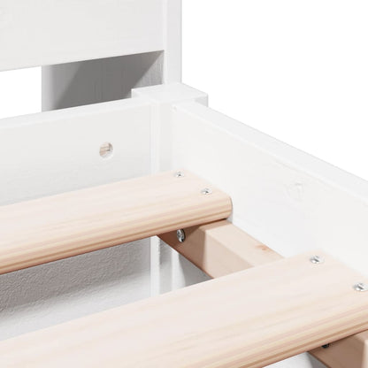 Bed met boekenkast zonder matras grenenhout wit 135x190 cm