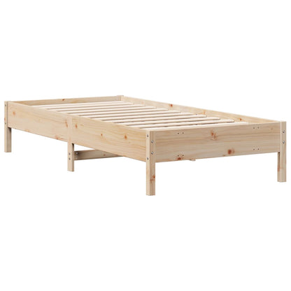 Bed met boekenkast zonder matras massief grenenhout 75x190 cm