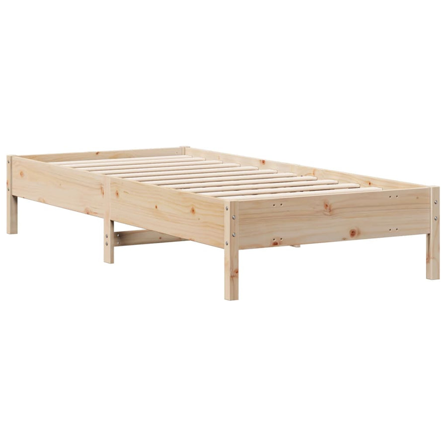 Bed met boekenkast zonder matras massief grenenhout 75x190 cm