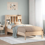 Bed met boekenkast massief grenenhout 75x190 cm