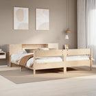 Bed met boekenkast zonder matras massief grenenhout 200x200 cm